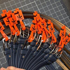 12 Anchor Brand Men’s Dress Casual Blue Leather Belts Assorted Sizes NWT